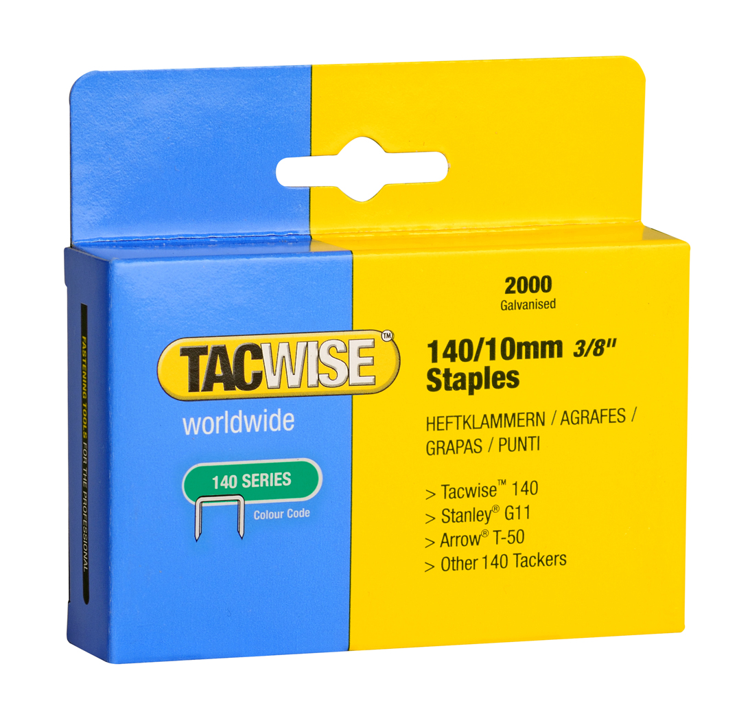 Type 140/10mm Galvanised Staples, Box of 2000