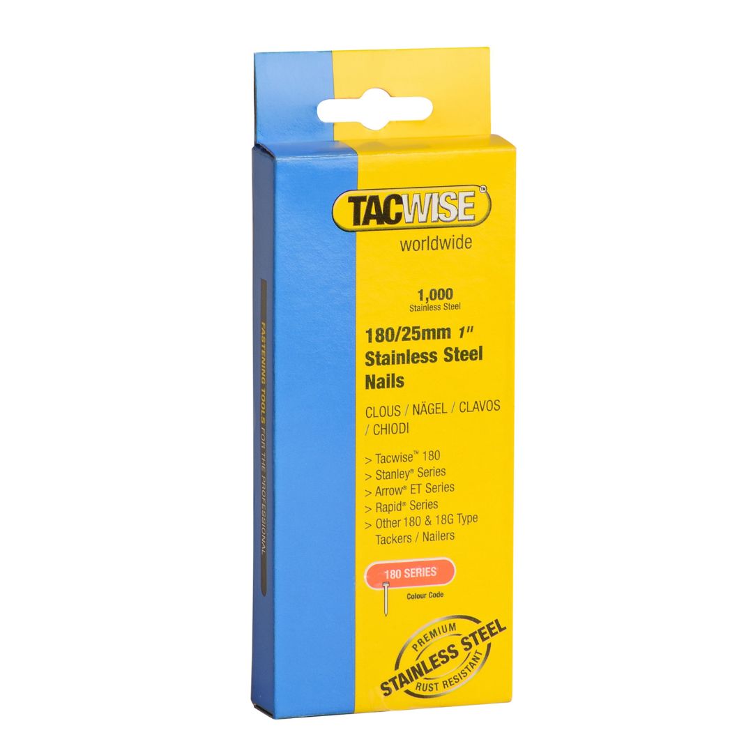 Type 18G/25mm Stainless Steel Brad Nails, Pack of 1000