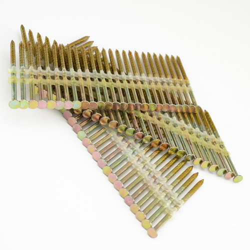 Type 3.3/65mm Extra Galvanised Framing Nails, Round Head, Screw Shank, 22° Inclined, Plastic Collated, Pack of 3000 - Image 2