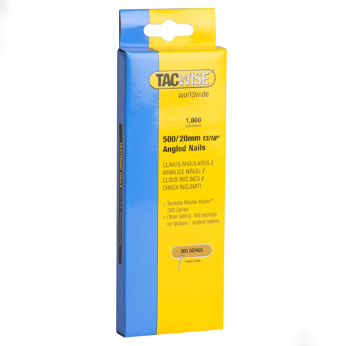 Type 18G/20mm Galvanised Angled Brad Nails for 400ELS, 26° Incline, Pack of 1000
